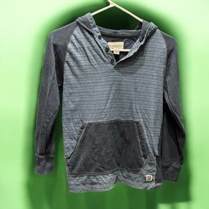 Distortion Striped Blue Hooded Sweatshirt MEDIUM